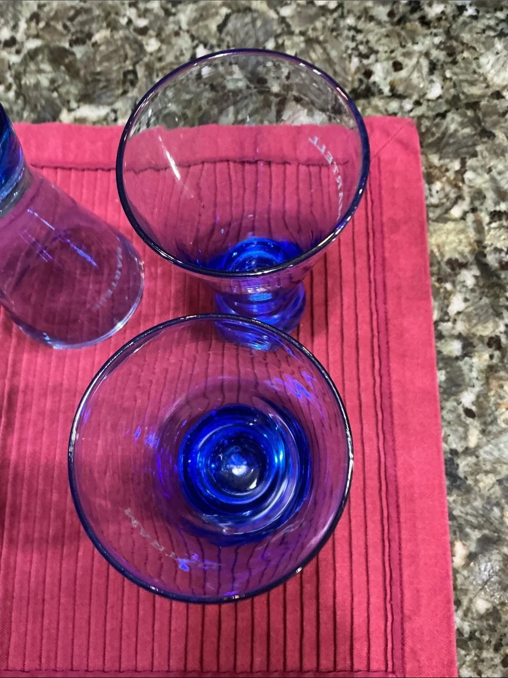 Martell Cognac glasses -Set of 4 Cobalt blue Barware